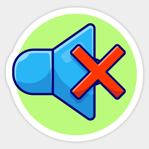 Sound Mute Icon with Sign Stop Volume Cartoon Vector Icon illustration Sticker by Catalyst Labs